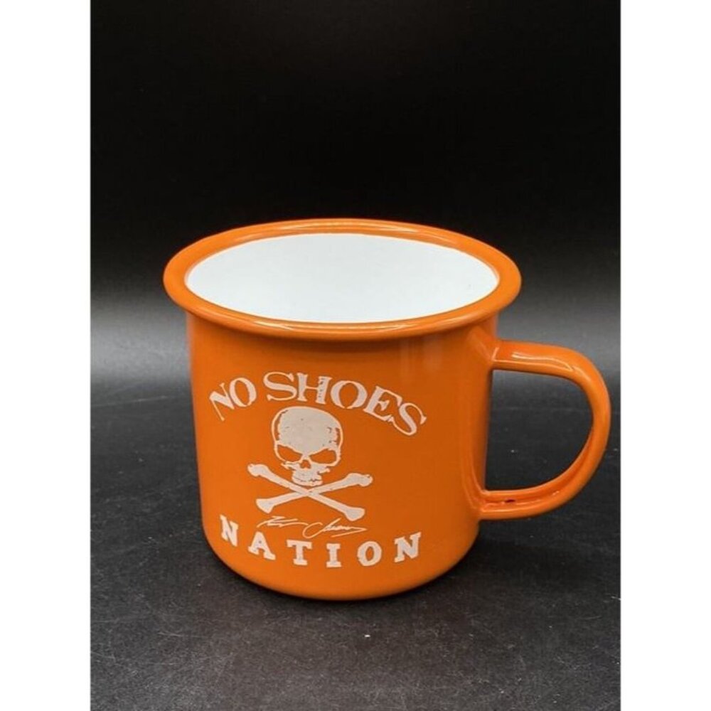 Kenny Chesney Orange White Metal Coffee Campfire Mug Cup No Shoes Nation
